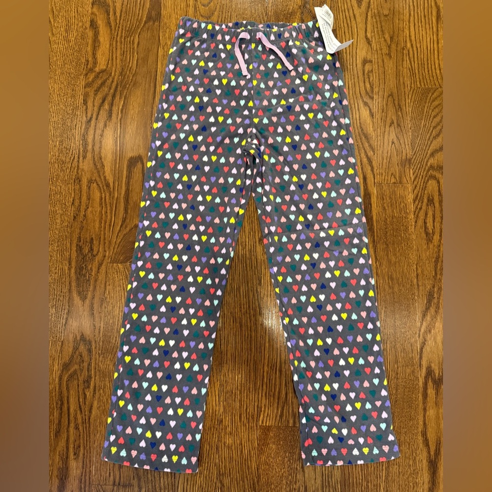 Old Navy Fleece Multicolor Heart Patterned Pajama Bottoms